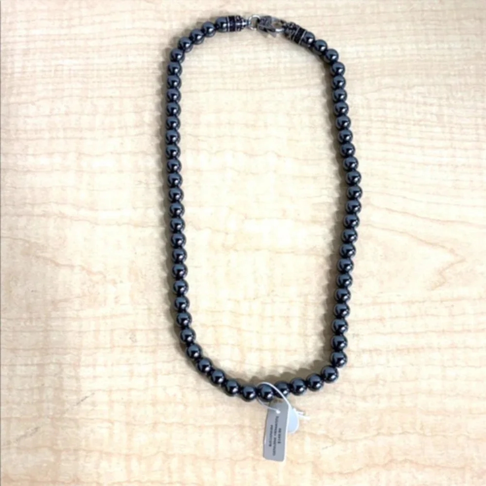 Blackjack Hematite Stone Necklace